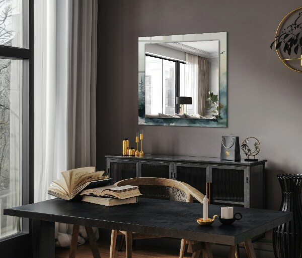 Tükör fali dísz Virágok levelek madarak