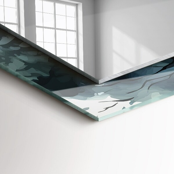 Tükör fali dísz Virágok levelek madarak