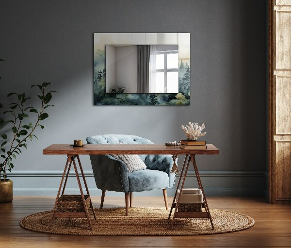 Tükör fali dísz Virágok levelek madarak