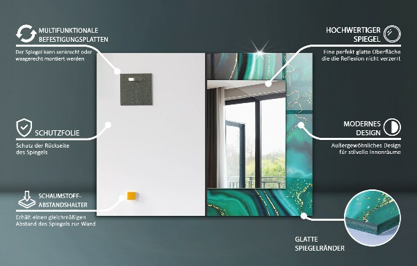 Design fali tükör Geometrikus motívum