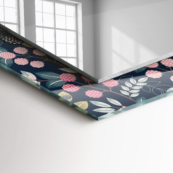 Tükör nyomtatott kerettel Narancssárga mintás levelek