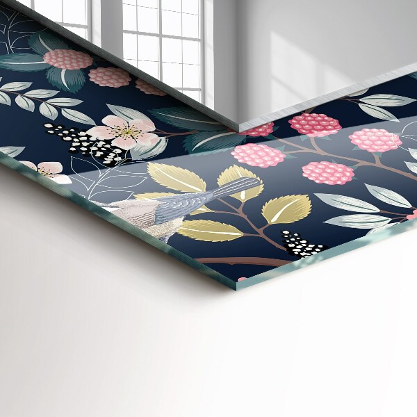 Tükör nyomtatott kerettel Narancssárga mintás levelek