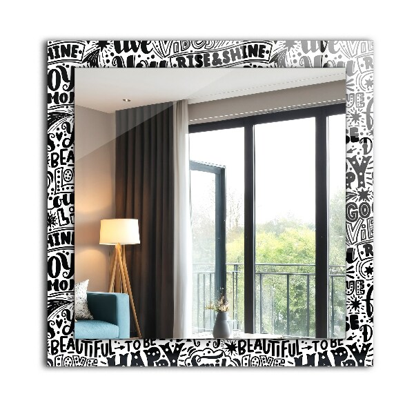 Tükör fali dísz Átlós vonalak fán