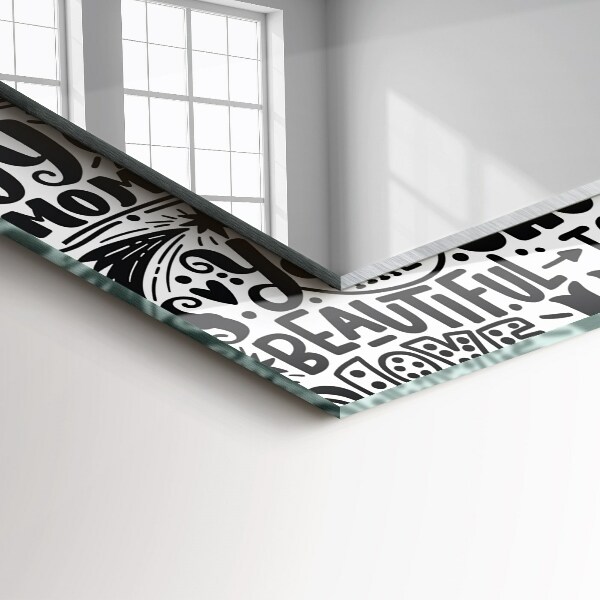 Tükör fali dísz Átlós vonalak fán