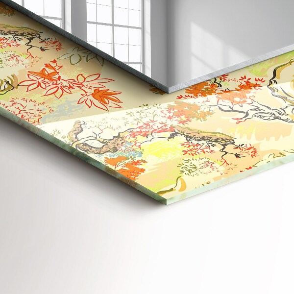 Design tükör Fekete-fehér geometriai minta