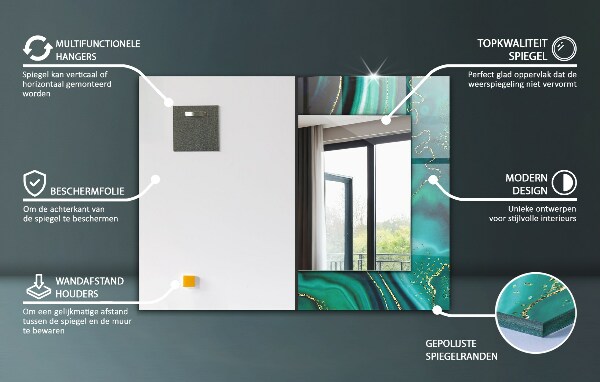 Design fali tükör Színes absztrakt minták