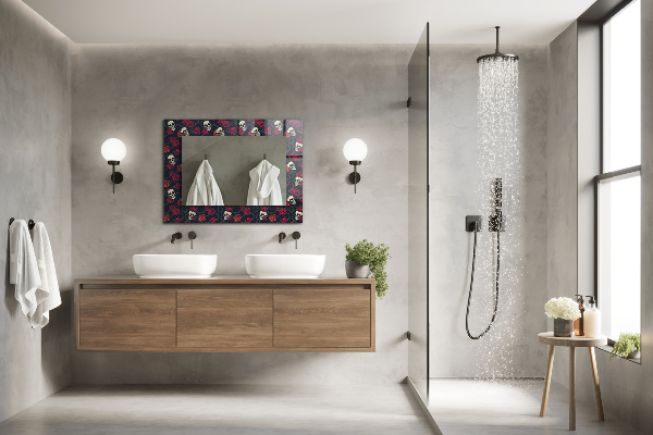 Tükör díszítéssel Rózsaszín szívek