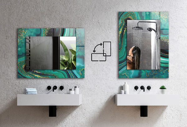 Design fali tükör Absztrakt színes hullámok