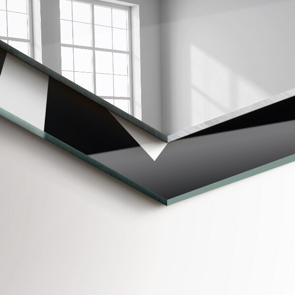 Design fali tükör Geometrikus motívumok fehér és fekete színben