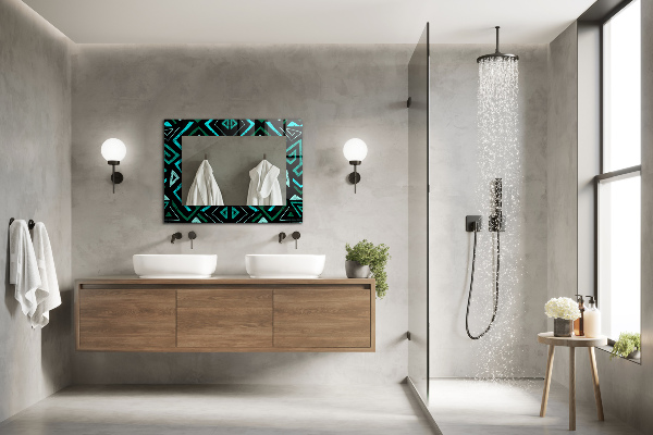 Dísztükör Geometrikus motívumok türkizkék színben