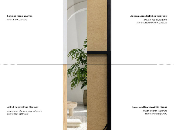 Nagy álló tükör fehér 14x61 in