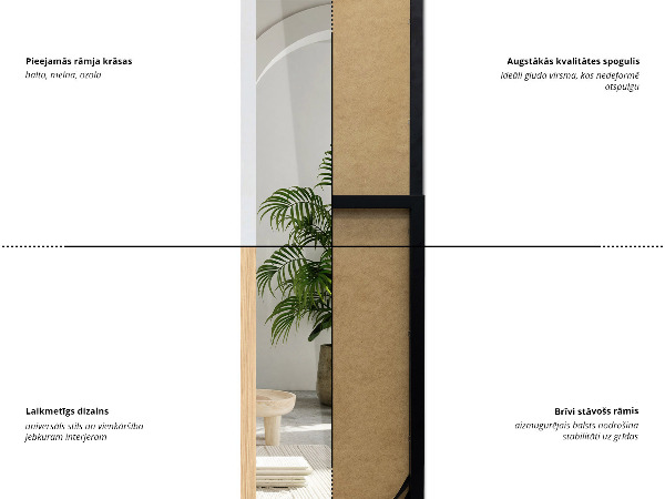 Nagy álló tükör tölgyfa 14x61 in