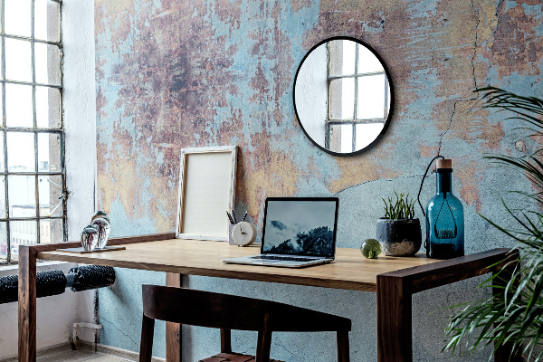 Kerek fürdőszobai tükrök fekete keretben fi 60 cm