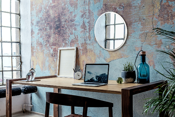 Fekete keretes tükör fi 70 cm