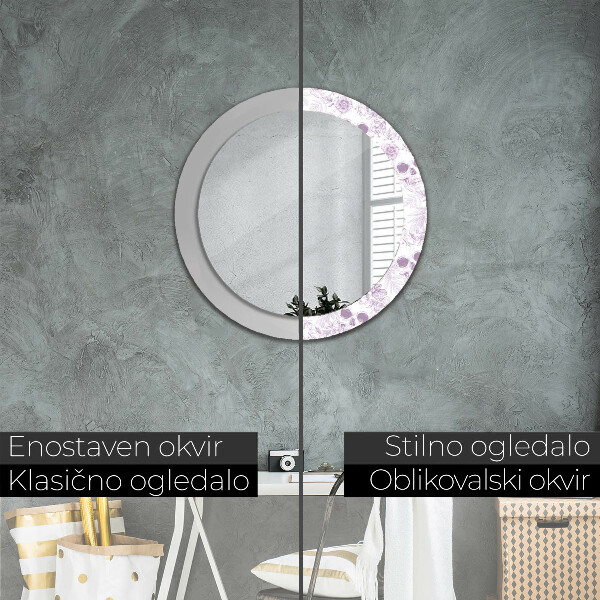 Kerek tükör keret nyomtatással Koponyák