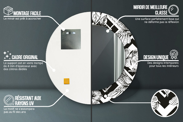 Kerek tükör díszítéssel Kolibrik