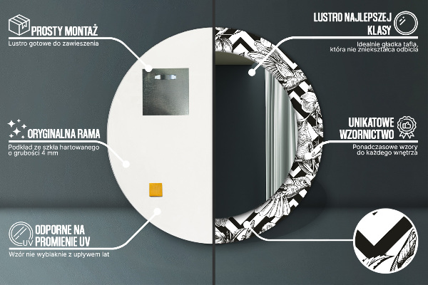 Kerek tükör díszítéssel Kolibrik