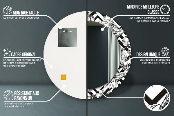 Kerek tükör díszítéssel Kolibrik