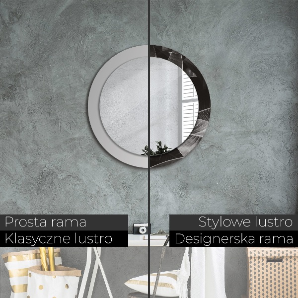 Kerek tükör nyomtatott kerettel Trópusi pálmafák