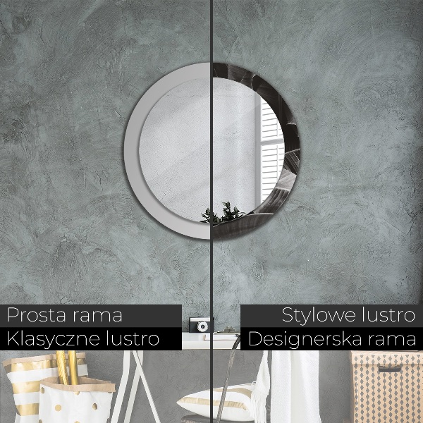 Kerek tükör nyomtatott kerettel Trópusi pálmafák