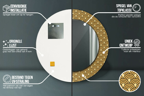 Kerek dísztükör Deco vintage