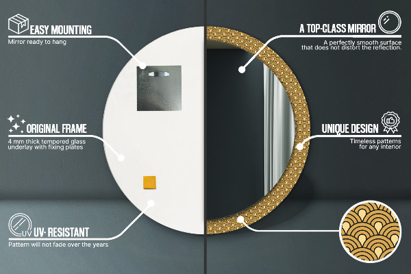 Kerek dísztükör Deco vintage