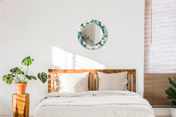 Kerek tükör fali dísz Levelek