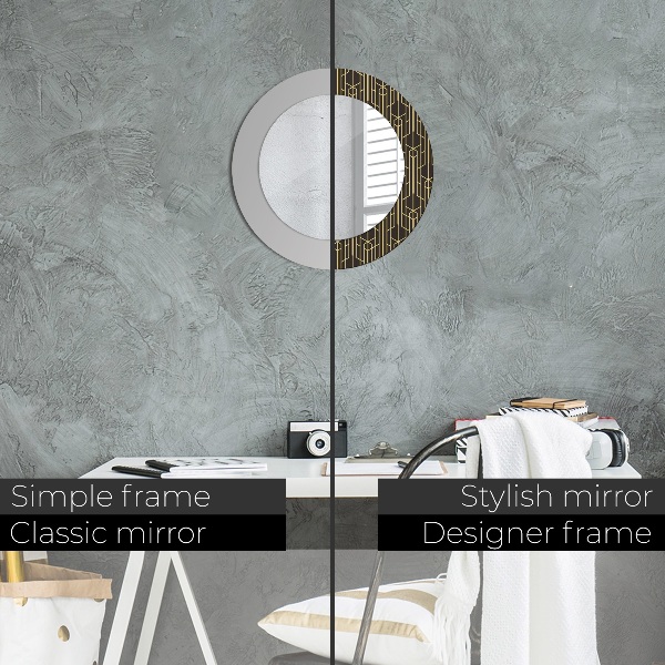 Kerek tükör nyomtatott kerettel Absztrakt