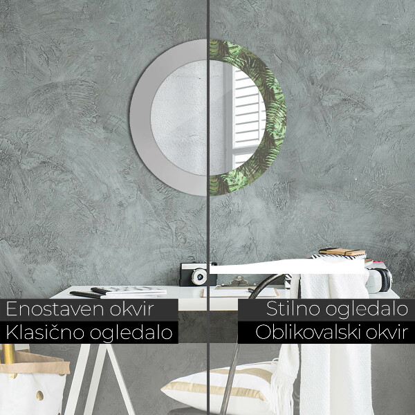 Kerek díszes tükör Trópusi levelek