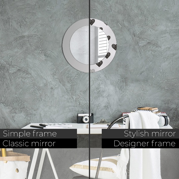 Kerek dísztükör Absztrakt szívek