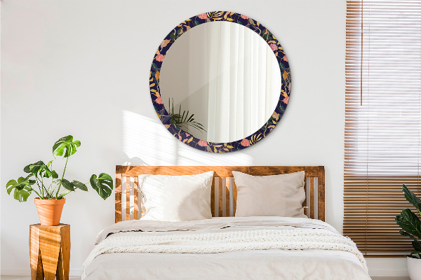 Kerek tükör fali dísz Akvarell növények