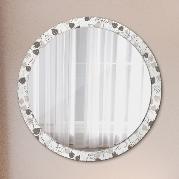 Kerek tükör keret nyomtatással Absztrakt virágos