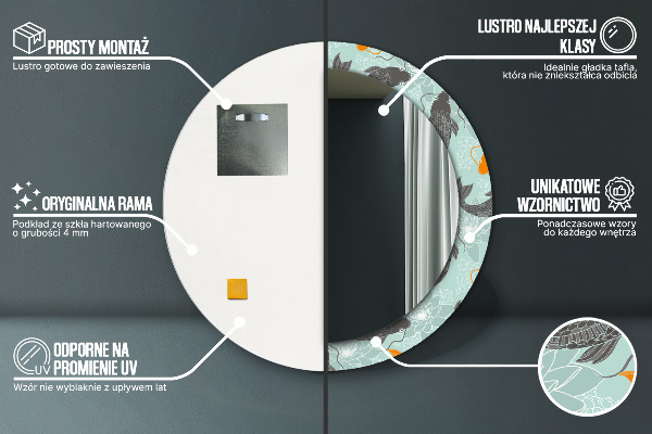 Kerek díszes tükör Kínai ponty