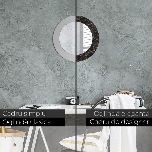 Kerek dísztükör Fekete márvány