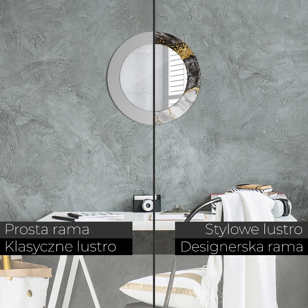 Kerek tükör díszítéssel Márvány és arany