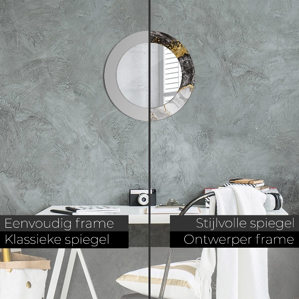 Kerek tükör díszítéssel Márvány és arany