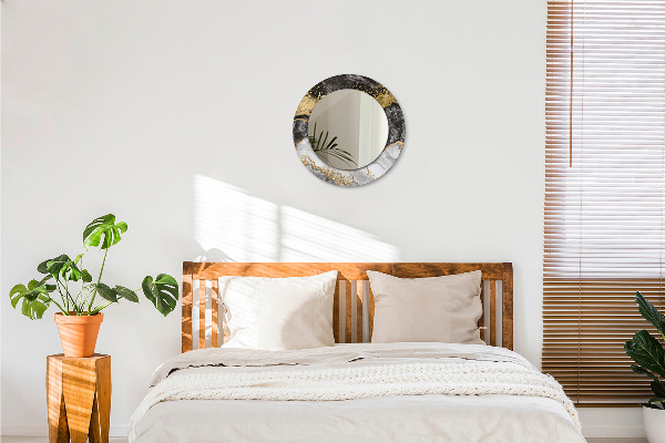 Kerek tükör díszítéssel Márvány és arany