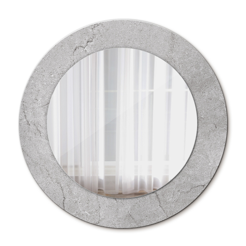 Kerek tükör nyomtatott kerettel Szürke cement