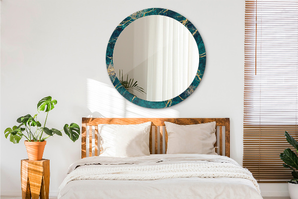 Kerek dísztükör Zöld malachit márvány