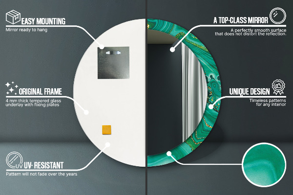 Kerek dísztükör Achát jáspis márvány