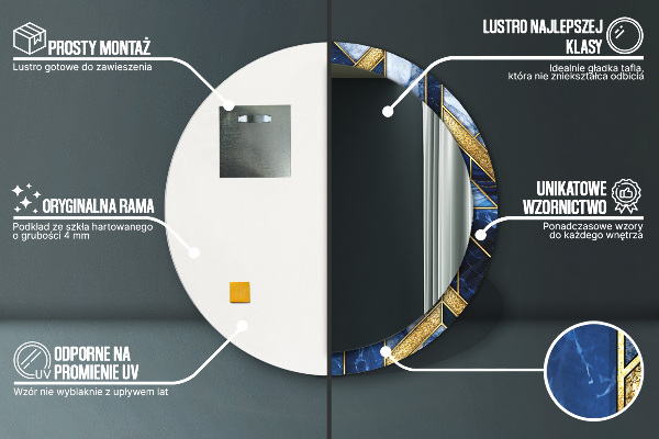 Kerek tükör fali dísz Modern márvány