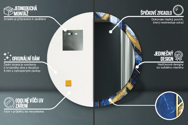 Kerek tükör fali dísz Modern márvány