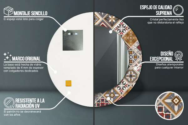 Kerek díszes tükör Török minta