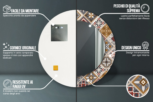 Kerek díszes tükör Török minta