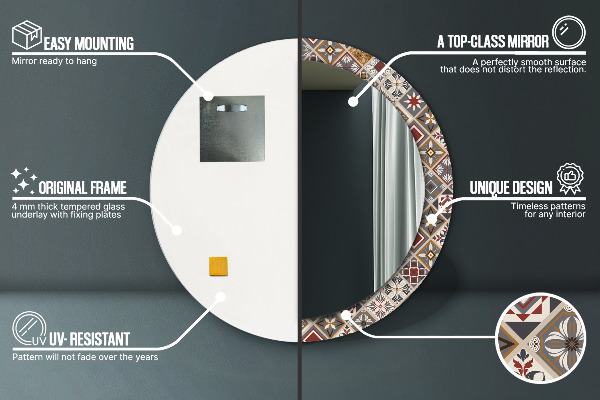 Kerek díszes tükör Török minta