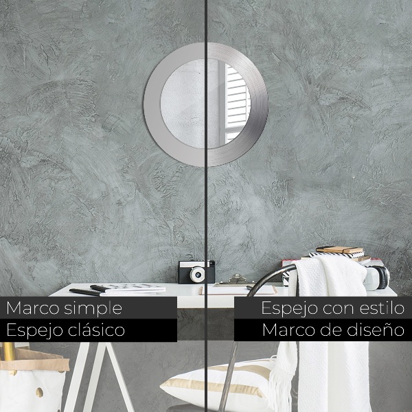 Kerek dísztükör Fényes acél