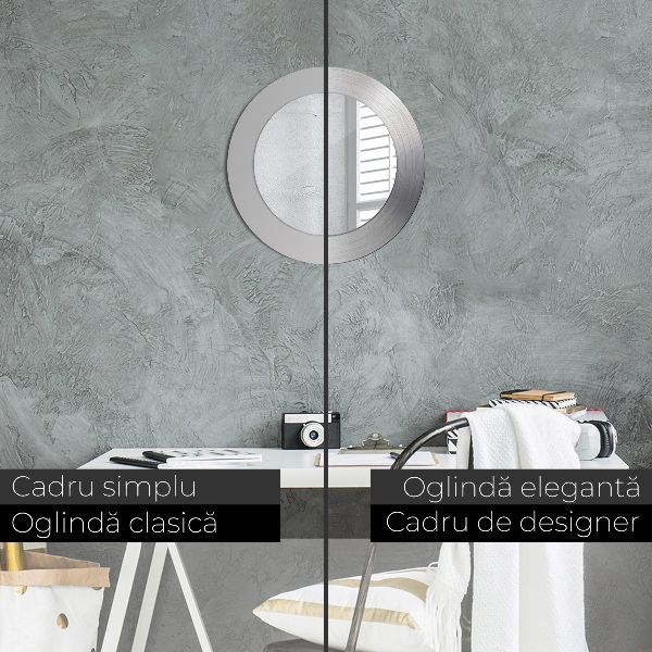 Kerek dísztükör Fényes acél