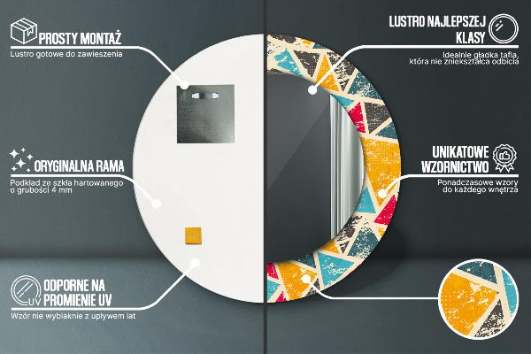 Kerek díszes tükör Retro kompozíció