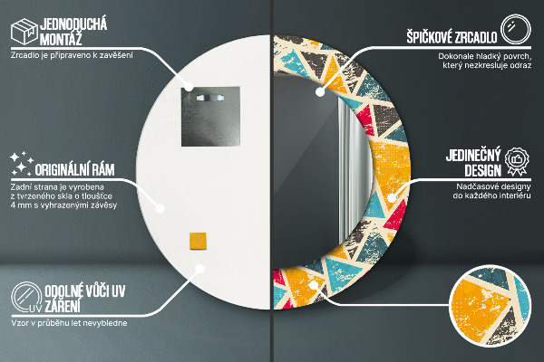 Kerek díszes tükör Retro kompozíció