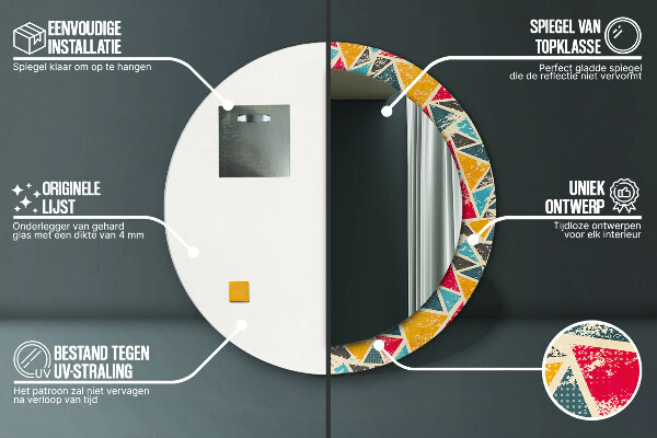 Kerek díszes tükör Retro kompozíció